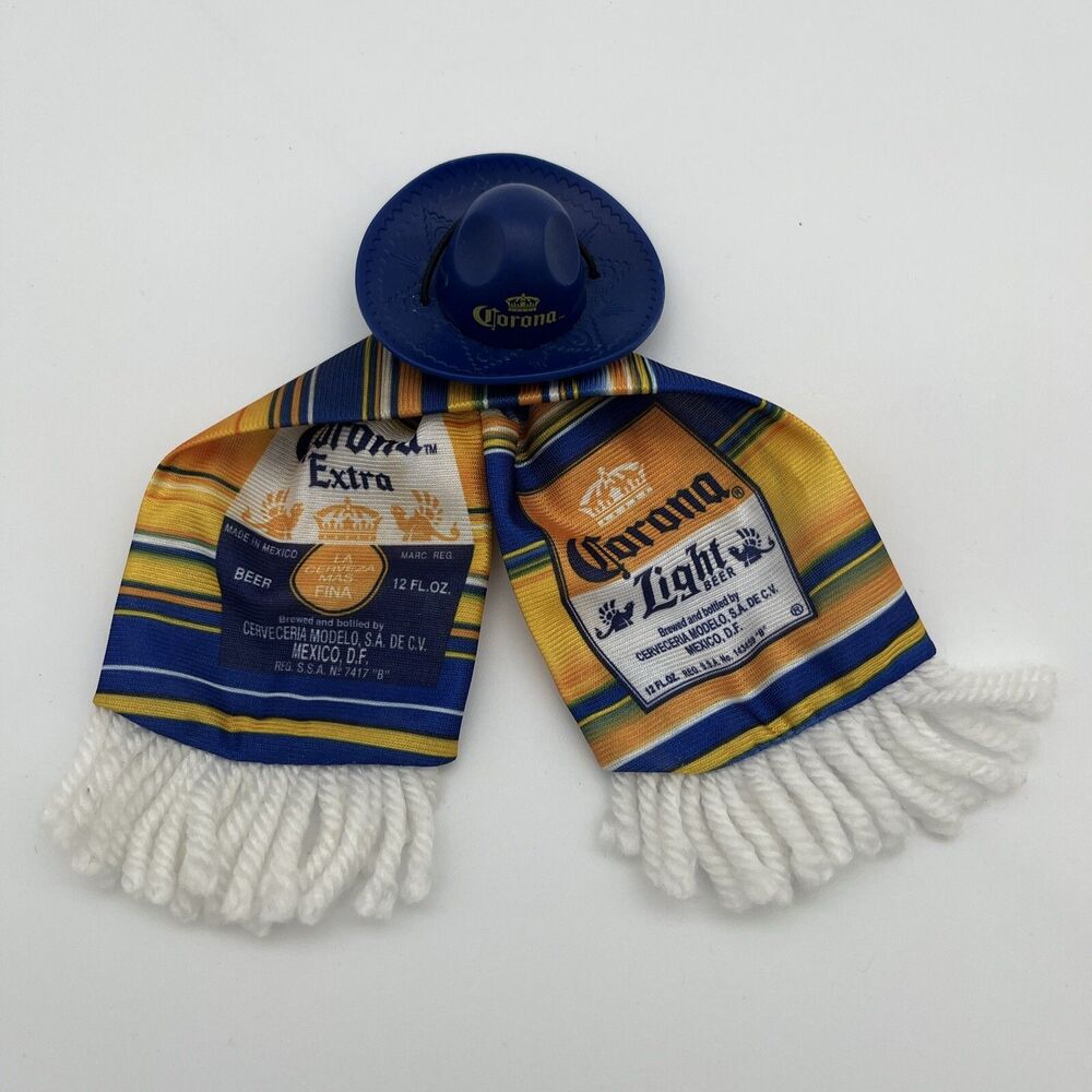 Corona Beer Bottle Poncho & Plastic Blue Sombrero Opener Light Mexican Keyring